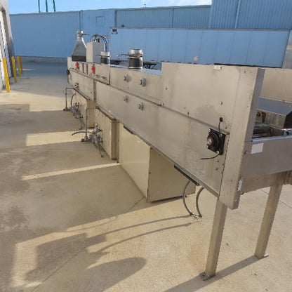 281x9-1/2"  12FPM Stainless Steel 3 Stage Conveyor Parts Washer Wash Rinse & Dry