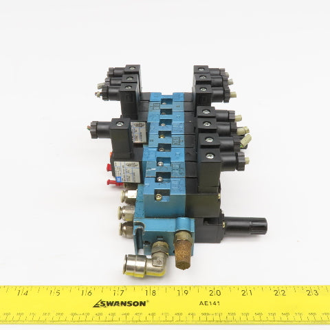MAC 45A-NAC-DDAJ-1KE Pneumatic 8 Valve Bank Manifold 24VDC