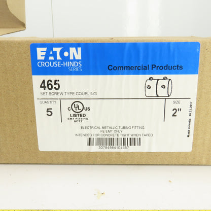 Eaton 465 2" Set Screw Type Coupling FE EMT Only Lot of 3