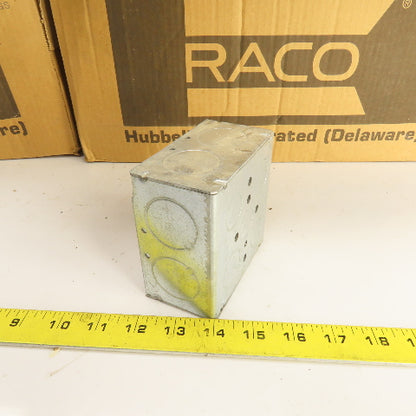 Raco 4" Square Galvanized Metal Electrical Box 2-1/8" Deep Lot Of 42