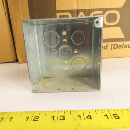 Raco 4" Square Galvanized Metal Electrical Box 2-1/8" Deep Lot Of 42
