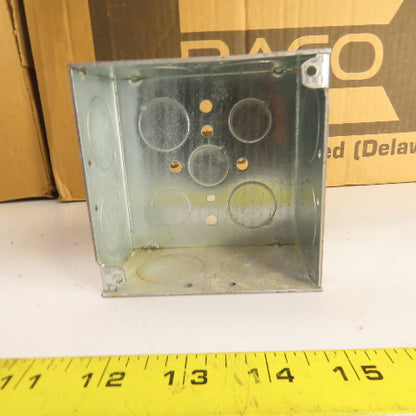 Raco 4" Square Galvanized Metal Electrical Box 2-1/8" Deep Lot Of 42