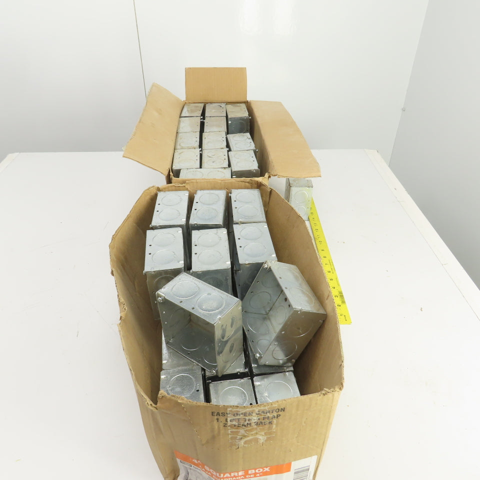 Raco 4" Square Galvanized Metal Electrical Box 2-1/8" Deep Lot Of 42