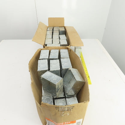 Raco 4" Square Galvanized Metal Electrical Box 2-1/8" Deep Lot Of 42