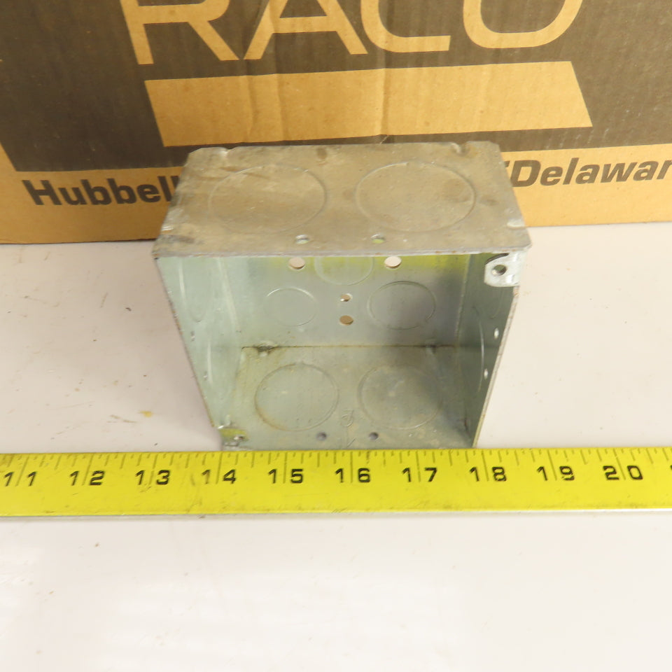 Raco 4" Square Galvanized Metal Electrical Box 2-1/8" Deep Lot Of 42