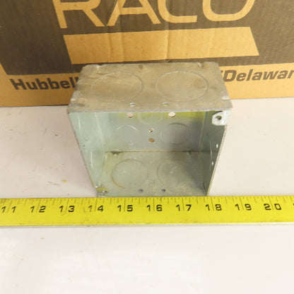 Raco 4" Square Galvanized Metal Electrical Box 2-1/8" Deep Lot Of 42