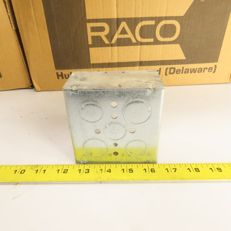 Raco 4" Square Galvanized Metal Electrical Box 2-1/8" Deep Lot Of 42