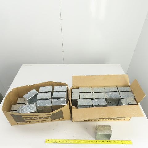 Raco 4" Square Galvanized Metal Electrical Box 2-1/8" Deep Lot Of 42