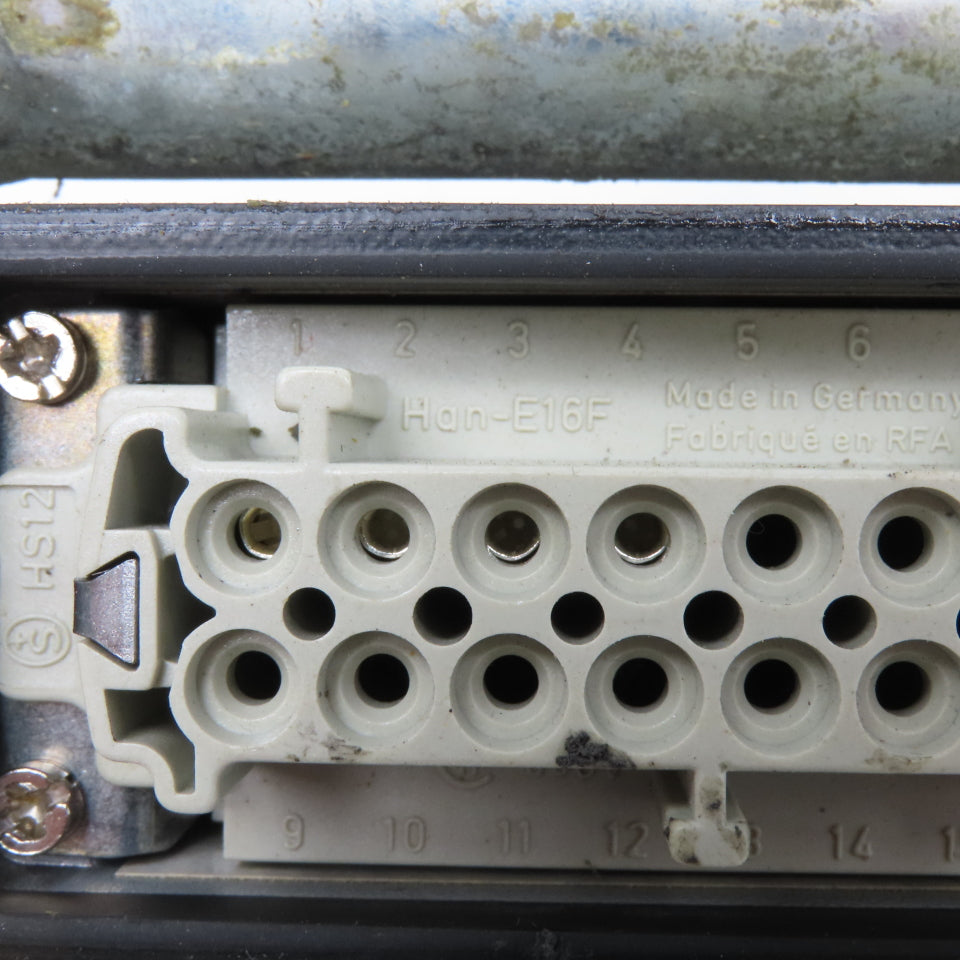 Harting Han-E16F 16A 380V 16 Position Female Mounting Bulk Head Connector Hood