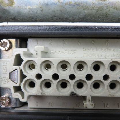 Harting Han-E16F 16A 380V 16 Position Female Mounting Bulk Head Connector Hood