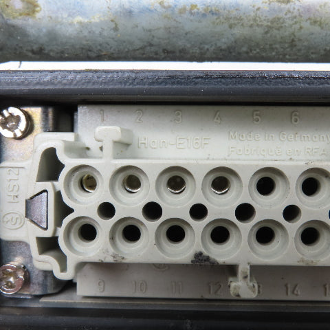 Harting Han-E16F 16A 380V 16 Position Female Mounting Bulk Head Connector Hood