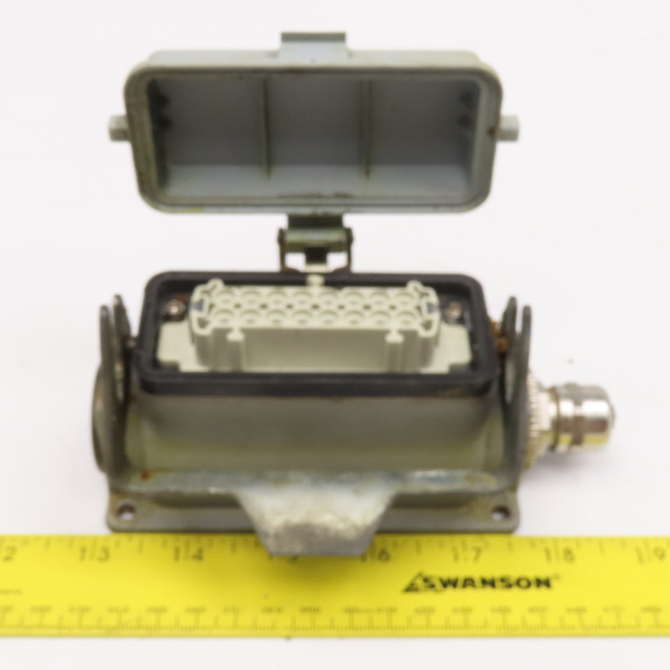 Harting Han-E16F 16A 380V 16 Position Female Mounting Bulk Head Connector Hood