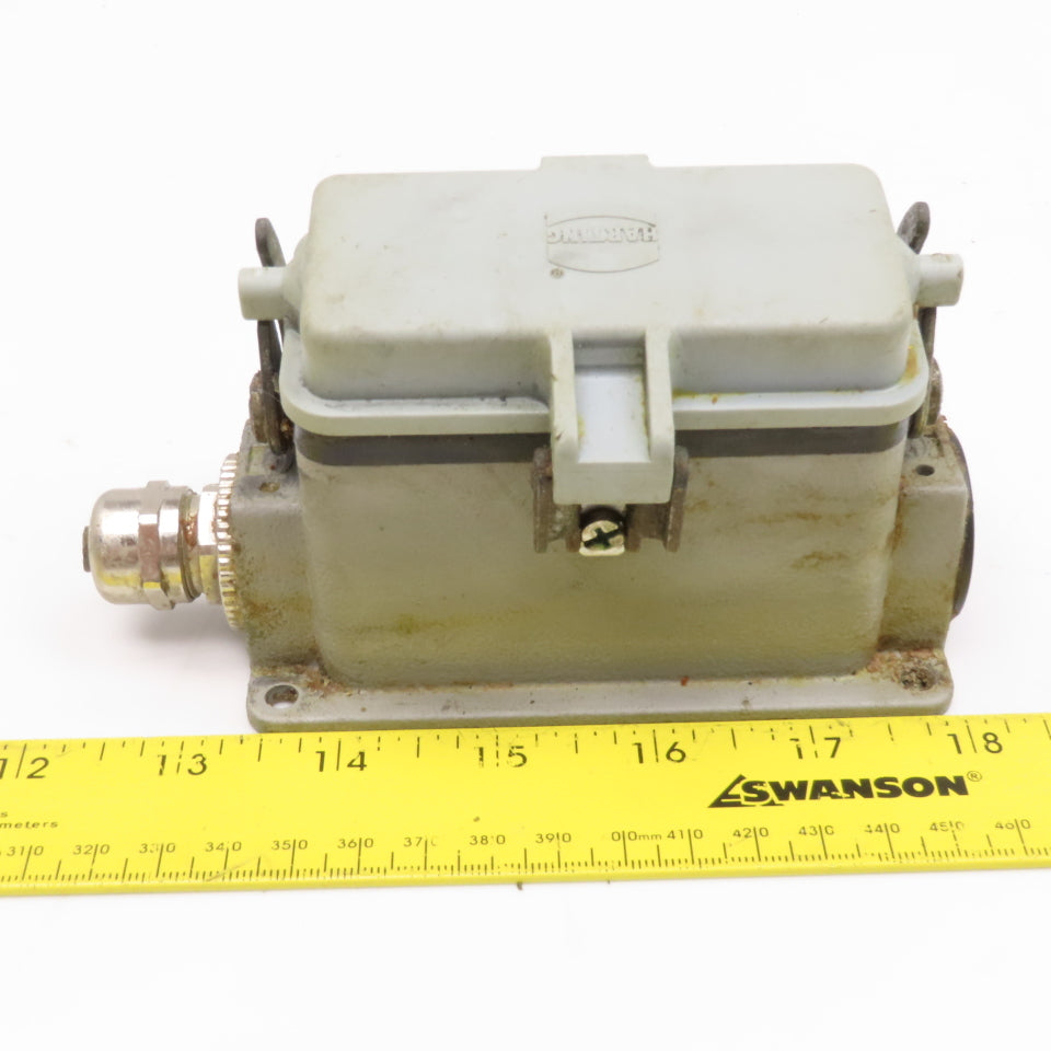 Harting Han-E16F 16A 380V 16 Position Female Mounting Bulk Head Connector Hood