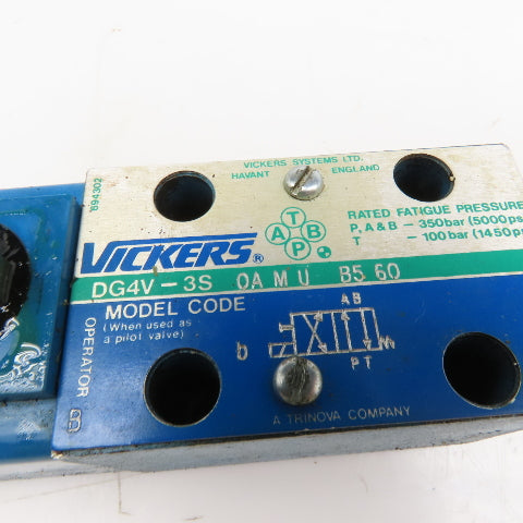 Vickers DG4V-3S 0A-M-U-B5-60 4/2 Way Spring Offset Single Solenoid Valve 120V