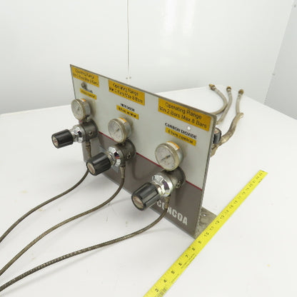 Concoa 6242112-01-001 3 Regulator Laser Gas Supply Panel 0-200PSI