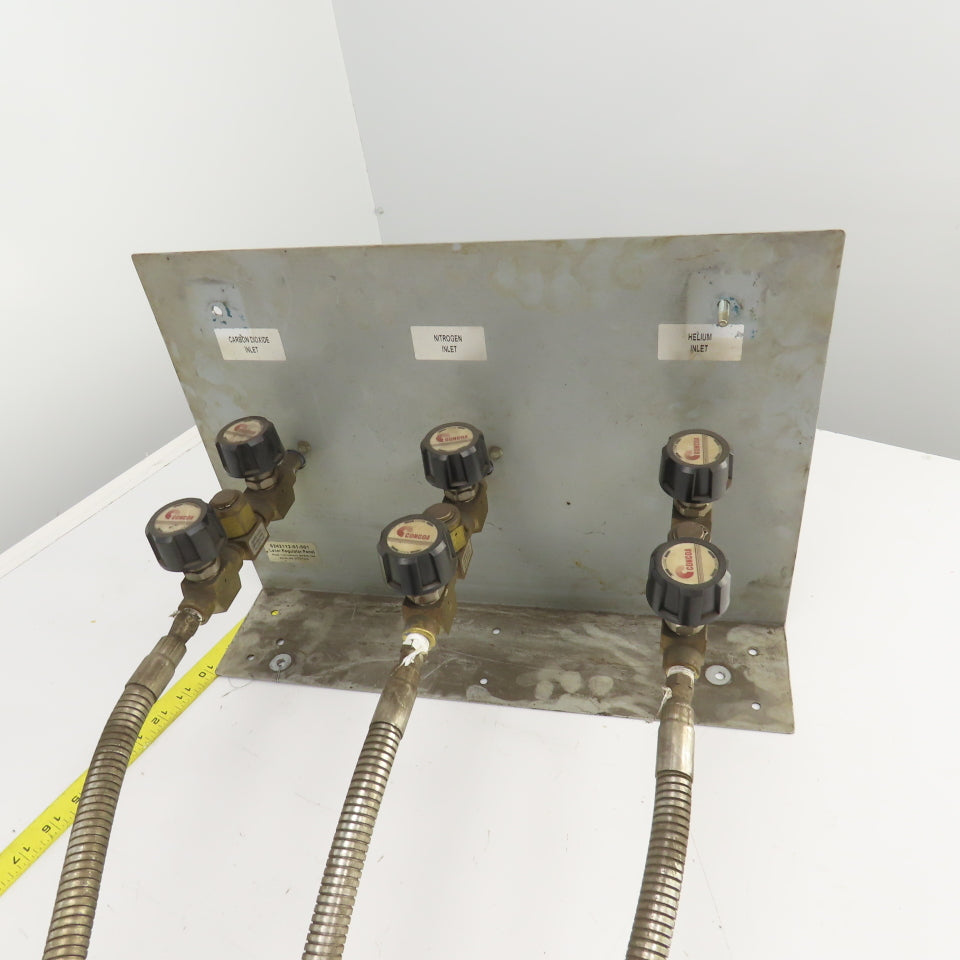 Concoa 6242112-01-001 3 Regulator Laser Gas Supply Panel 0-200PSI