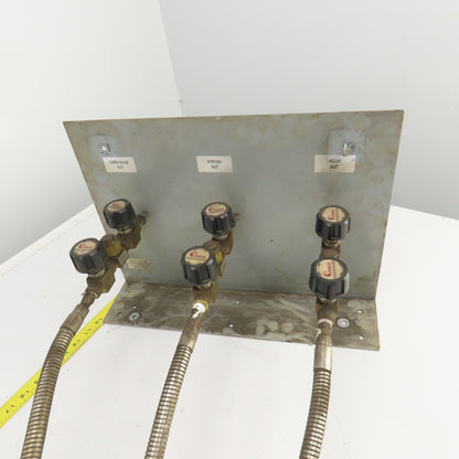 Concoa 6242112-01-001 3 Regulator Laser Gas Supply Panel 0-200PSI