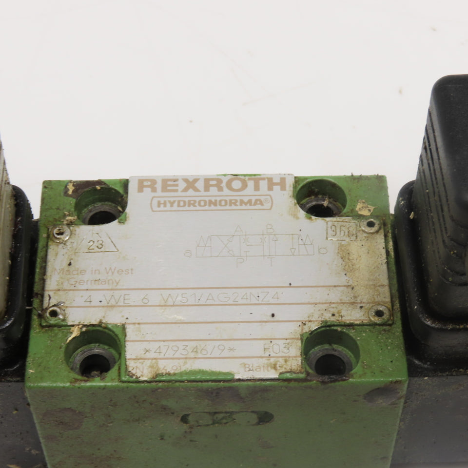 Rexroth 4 WE 6 W51/AG24NZ4 4/3 Way Spring Centered Double Solenoid 24VDC