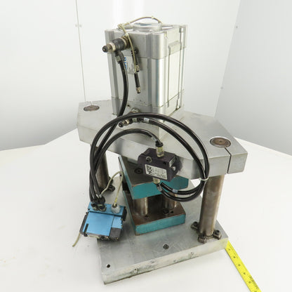 Pneumatic Cylinder Actuated Punch Press Die Set /Shoe 8" FB x 6" W 5-1/4" Throat