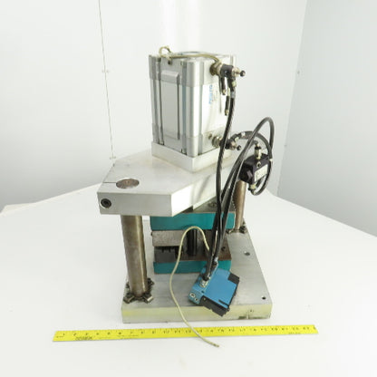 Pneumatic Cylinder Actuated Punch Press Die Set /Shoe 8" FB x 6" W 5-1/4" Throat