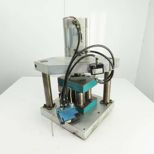 Pneumatic Cylinder Actuated Punch Press Die Set /Shoe 8" FB x 6" W 5-1/4" Throat