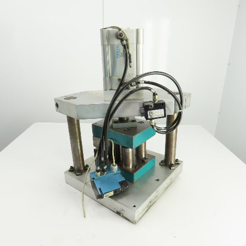 Pneumatic Cylinder Actuated Punch Press Die Set /Shoe 8" FB x 6" W 5-1/4" Throat