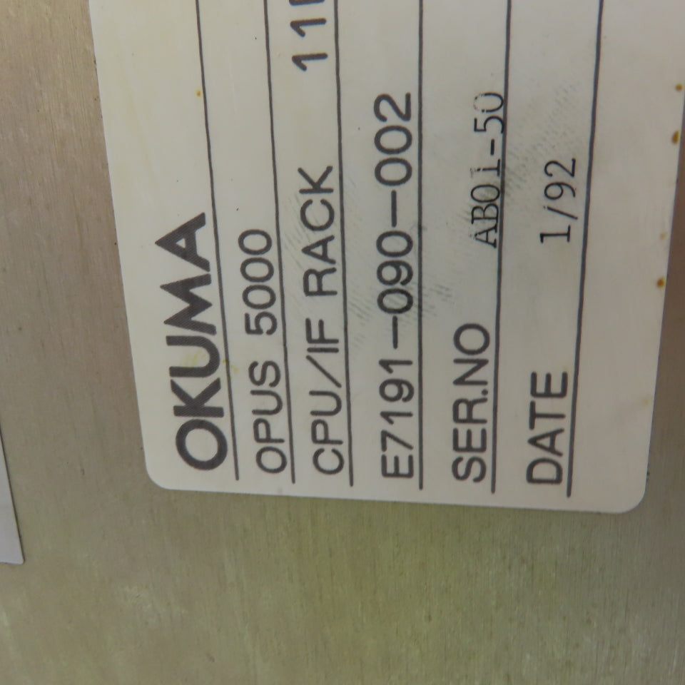 Okuma E7191-090-002 8 Position CPU/IF Rack W/E4809-032-452-D