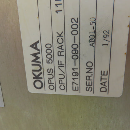 Okuma E7191-090-002 8 Position CPU/IF Rack W/E4809-032-452-D