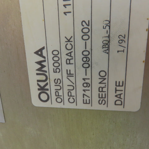 Okuma E7191-090-002 8 Position CPU/IF Rack W/E4809-032-452-D