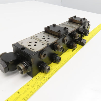 6 Valve Bank Steel Hydraulic Manifold D03 Size 2 Way 4 Port