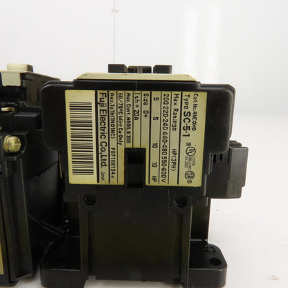 Fuji SC-5-1/ TK-5-1N Contactor 120V Coil W/Overload Relay 1.7-2.6A Trip Range