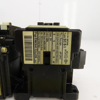 Fuji SC-5-1/ TK-5-1N Contactor 120V Coil W/Overload Relay 1.7-2.6A Trip Range