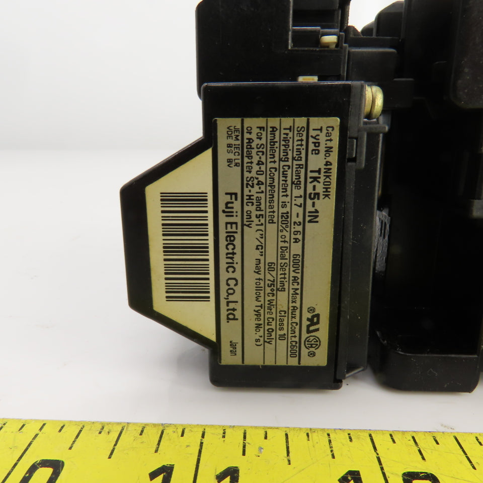 Fuji SC-5-1/ TK-5-1N Contactor 120V Coil W/Overload Relay 1.7-2.6A Trip Range