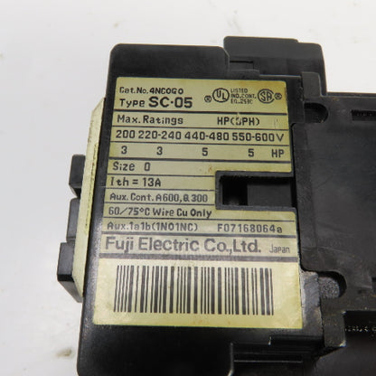 Fuji SC-05/ TK-0N Contactor 120V Coil W/Overload Relay 5-8A Trip Range