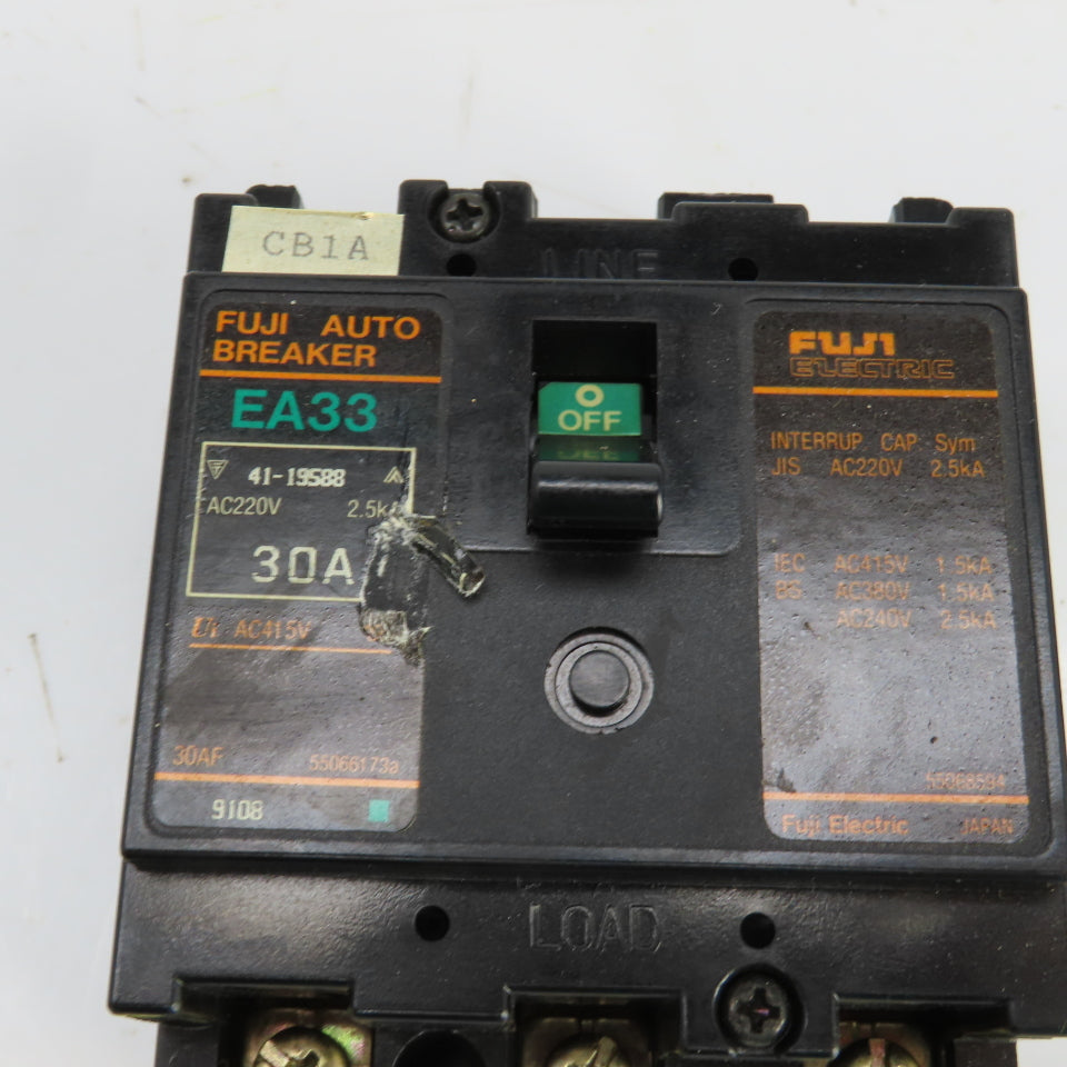 Fuji EA33 Auto Breaker 3 Pole (2) 20A (1) 30A Lot Of 3