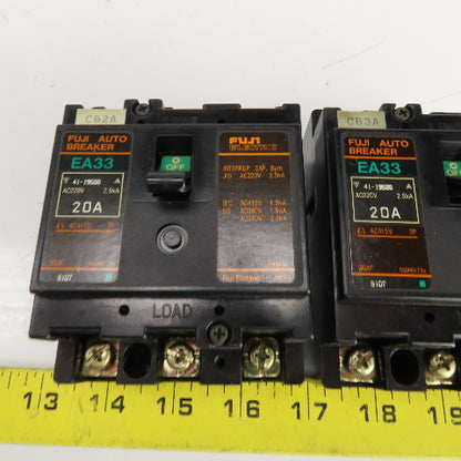 Fuji EA33 Auto Breaker 3 Pole (2) 20A (1) 30A Lot Of 3