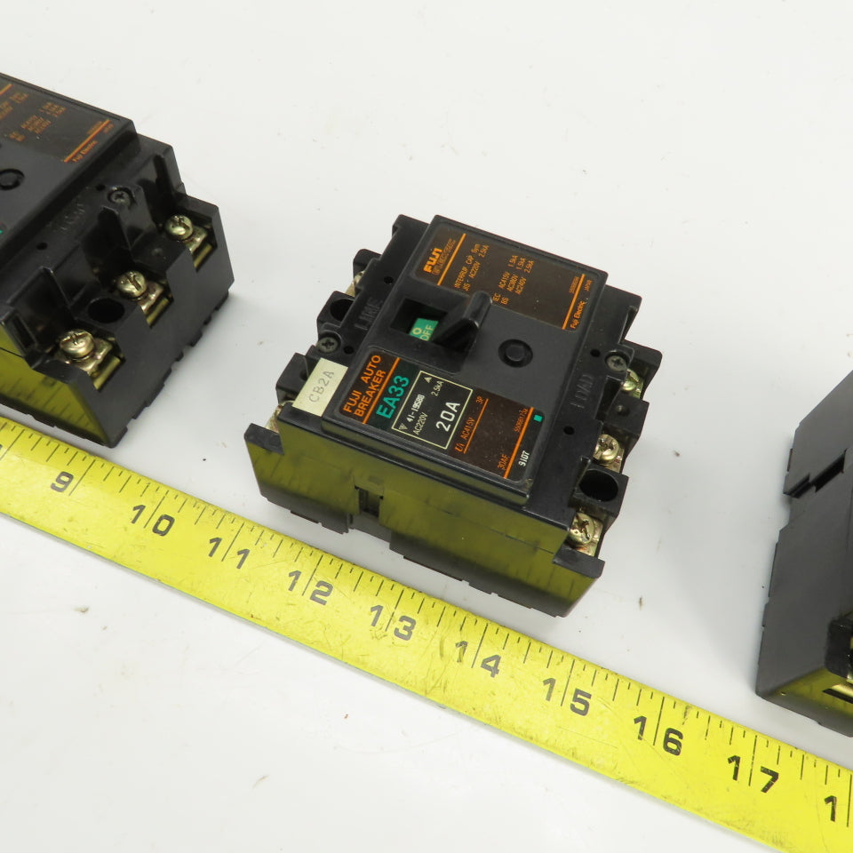 Fuji EA33 Auto Breaker 3 Pole (2) 20A (1) 30A Lot Of 3