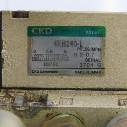 CKD 4KB240-L 3 Port Pneumatic Solenoid Valve 0.2-0.7MPa 24VDC