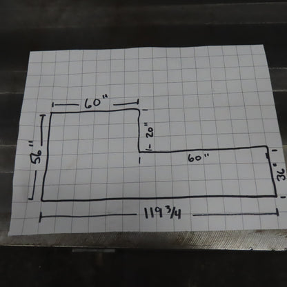 119-3/4" x 56" Steel Ground Top Machine Jig Base 1" Thick W/ Cutout See Photos
