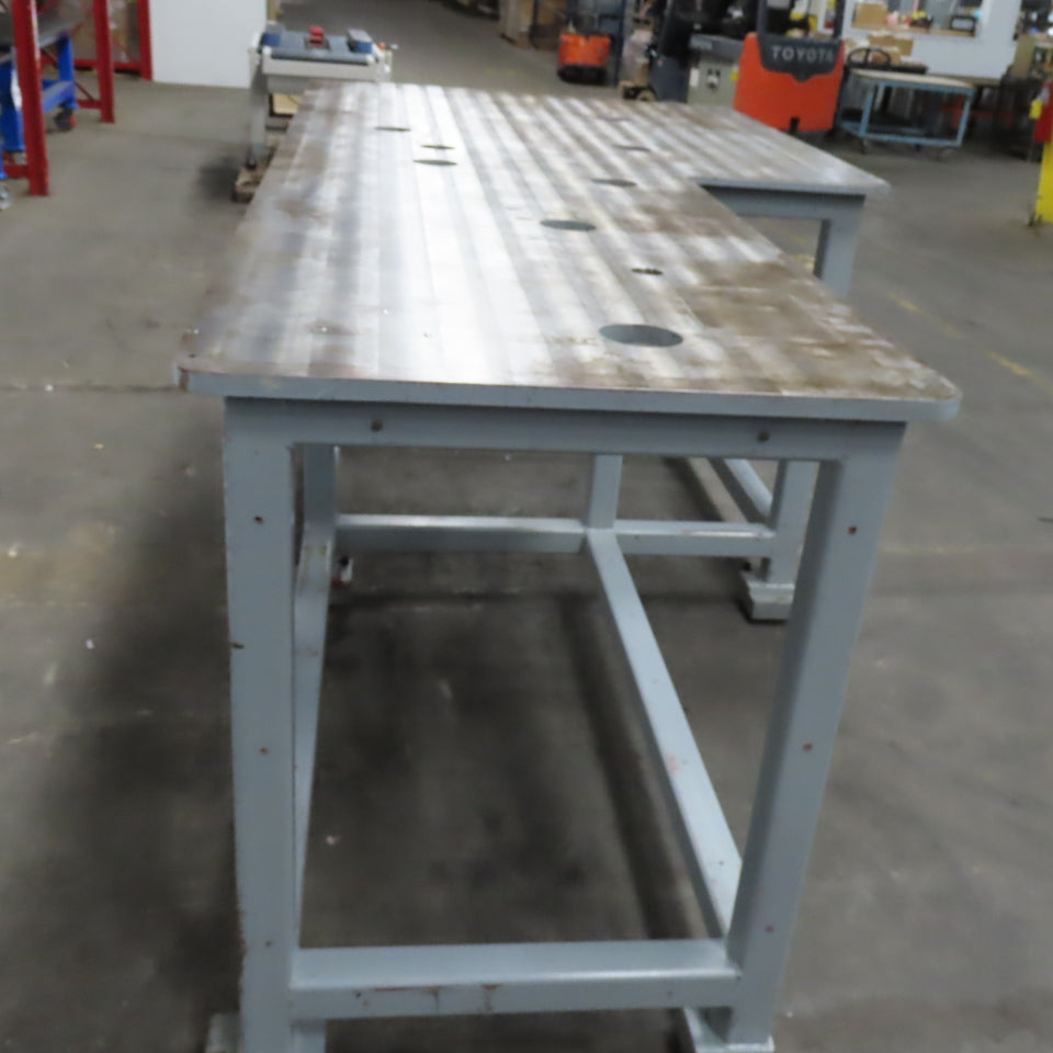 119-3/4" x 56" Steel Ground Top Machine Jig Base 1" Thick W/ Cutout See Photos