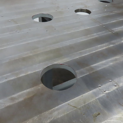 119-3/4" x 56" Steel Ground Top Machine Jig Base 1" Thick W/ Cutout See Photos