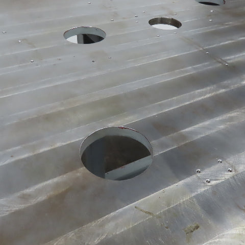 119-3/4" x 56" Steel Ground Top Machine Jig Base 1" Thick W/ Cutout See Photos