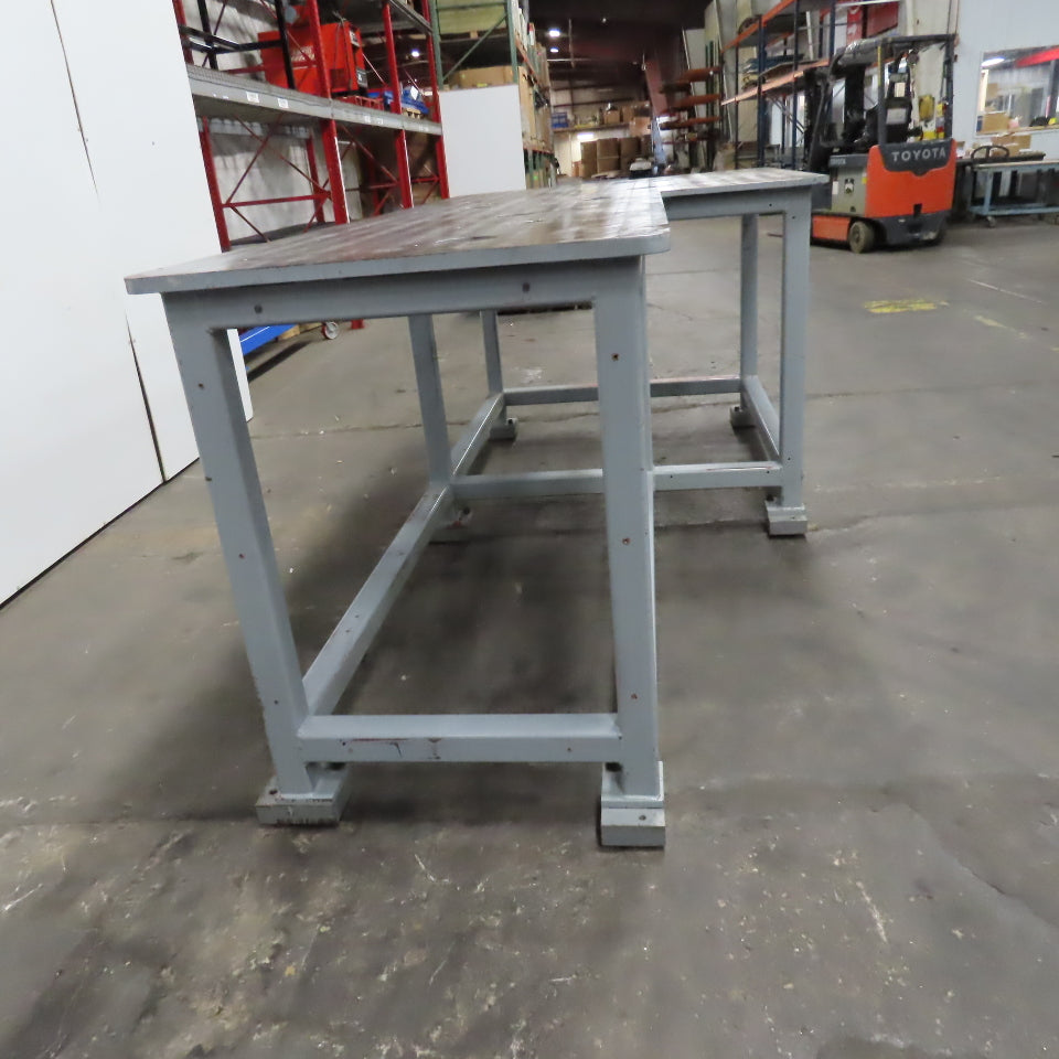 119-3/4" x 56" Steel Ground Top Machine Jig Base 1" Thick W/ Cutout See Photos