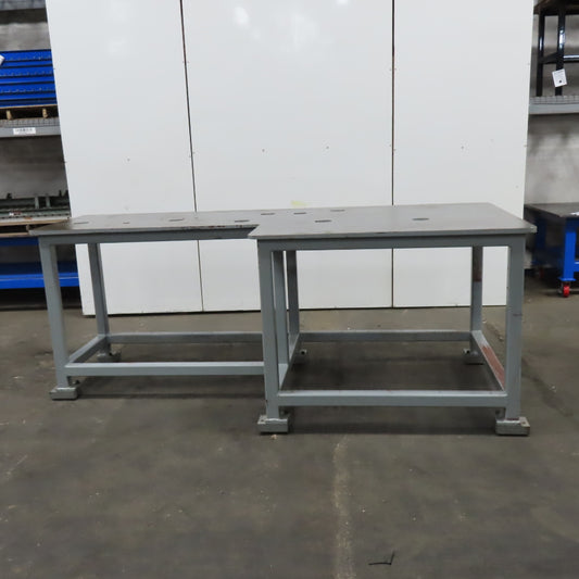 119-3/4" x 56" Steel Ground Top Machine Jig Base 1" Thick W/ Cutout See Photos