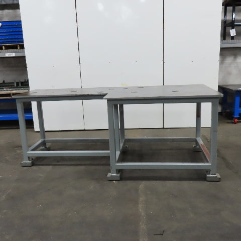 119-3/4" x 56" Steel Ground Top Machine Jig Base 1" Thick W/ Cutout See Photos