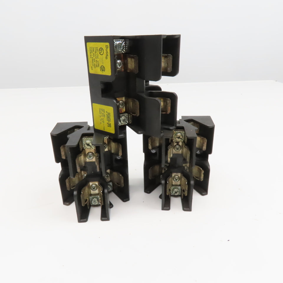 Buss JP60030-3PR 30A 600V Class J Pyramid Fuse Block Lot Of 3