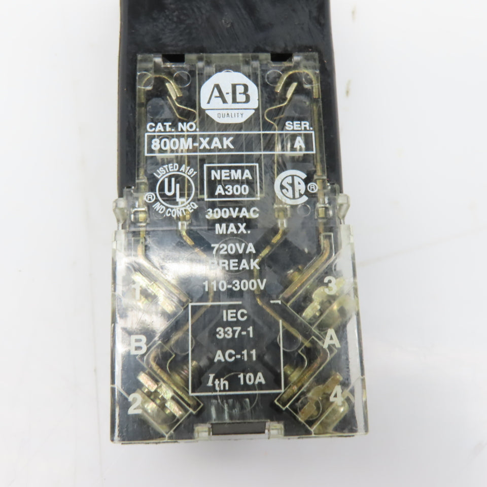 Allen Bradley 800MR-16HX2BS 120V 50/60Hz Illuminated 2 Position Selector Switch