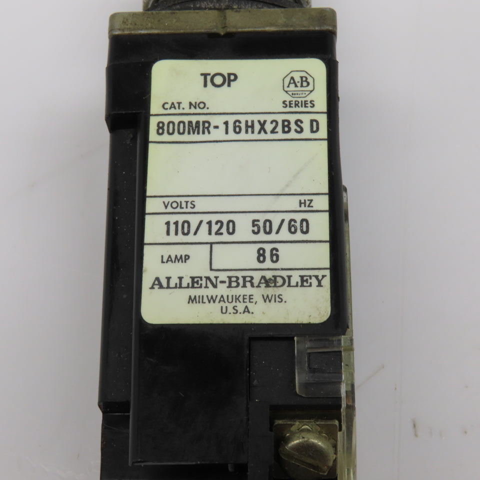 Allen Bradley 800MR-16HX2BS 120V 50/60Hz 2 Position Selector Switch