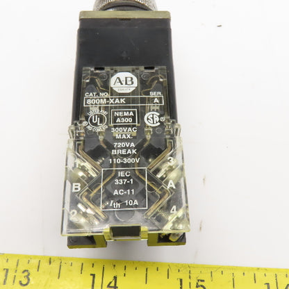 Allen Bradley 800MR-16HX2BS 120V 50/60Hz 2 Position Selector Switch