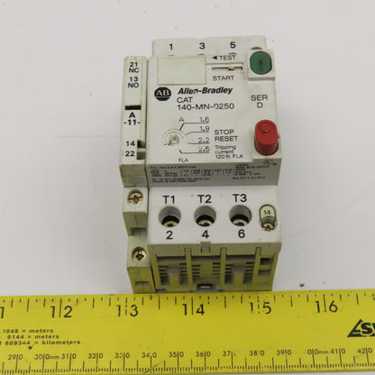 Allen Bradley 140-MN-0250 Manual Motor Starter 600V 3Ph 1.6-2.5A Trip